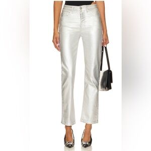 Superdown shiny metallic jeans in Silver NWT
